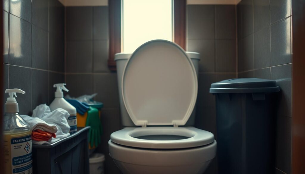 toilet og affald